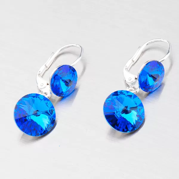 Náušnice s tmavomodrými kryštálmi N336TM-JK