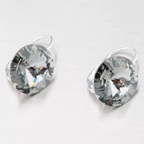 Strieborné náušnice s kryštálom 14 mm N335ČN-JK