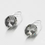 Strieborné náušnice s kryštálmi 12 mm N312ČN-JK