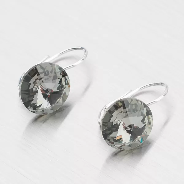 Strieborné náušnice s kryštálmi 12 mm N312ČN-JK