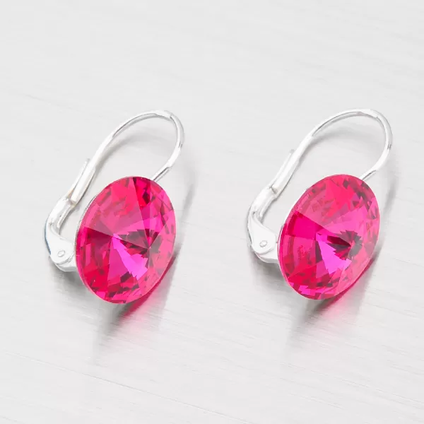 Náušnice zo striebra s kryštálmi 12 mm N312ČV-JK