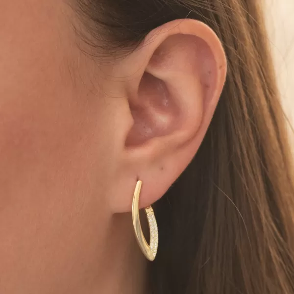 Zlákané strieborné náušnice so zirkónmi PKL-2253