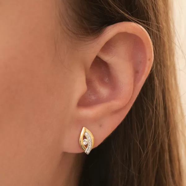 Pozlátené striebro zásahy so zirkónmi PKL-2252