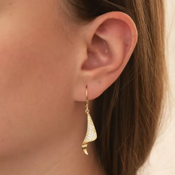 Zlákané čalúnenie strieborné náušnice so zirkónmi PKL-2225