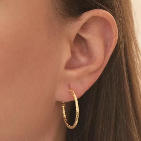 Strieborné kruhy v žltej zlatej farbe 25 mm PKL-2229