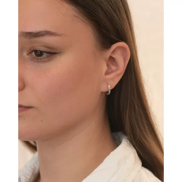 Strieborné kruhy s farebnými zirkónmi PKL-2233