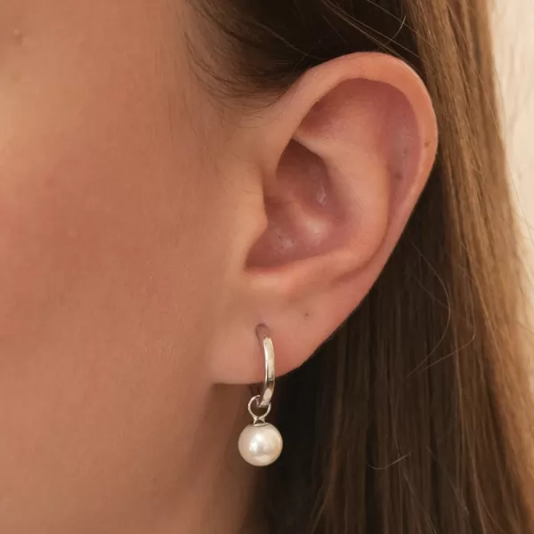 Strieborné kruhy s perlom PKL-2228