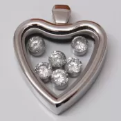 Oceľový prívesok so zirkónmi H85S