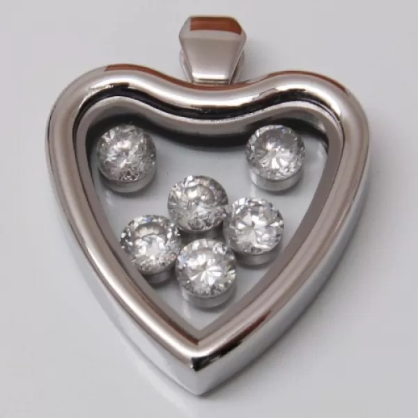 Oceľový prívesok so zirkónmi H85S