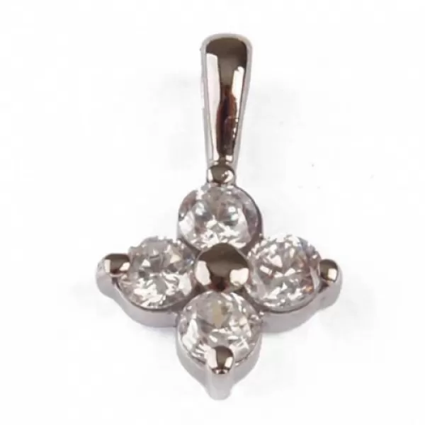 Oceľový prívesok so zirkónmi LJP978