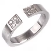 Oceľový prsteň so zirkónmi G136P