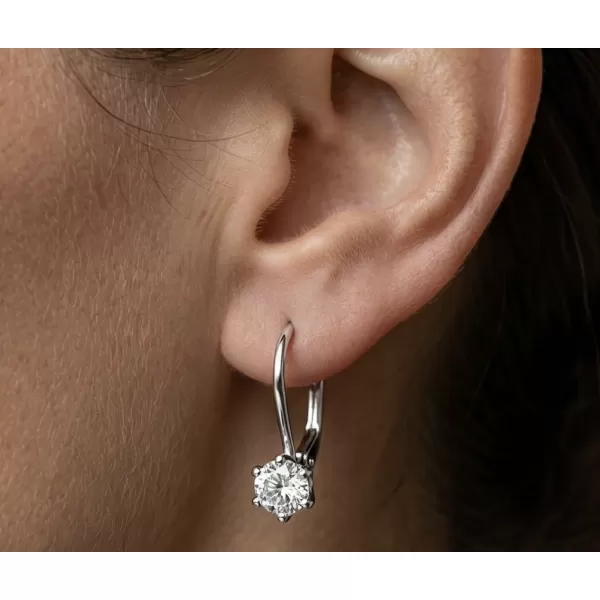 Dámske náušnice biele zlato 585/1000 prírodný diamant 0.310 ct G/SI visiace briliantové 10885-B-DIA