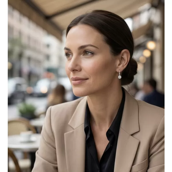 Náušnice s diamantmi 10824-B-DIA