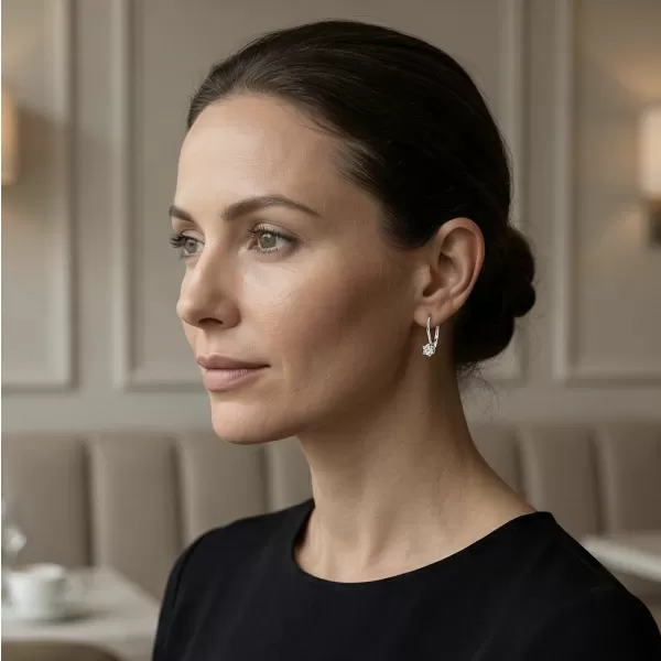 Dámske náušnice biele zlato 585/1000 prírodný diamant 0.310 ct G/SI visiace briliantové 10885-B-DIA