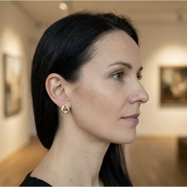 Zlaté náušnice 585/1000 s prírodnými diamantmi 0,024ct, G/SI