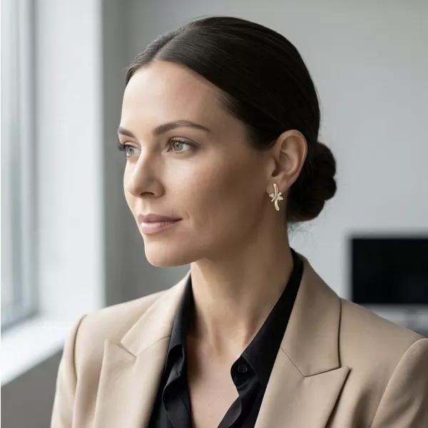 Dámske náušnice žlté zlato 585/1000 prírodný diamant 0.060 ct G/SI 10851-NS-ZL-DIA