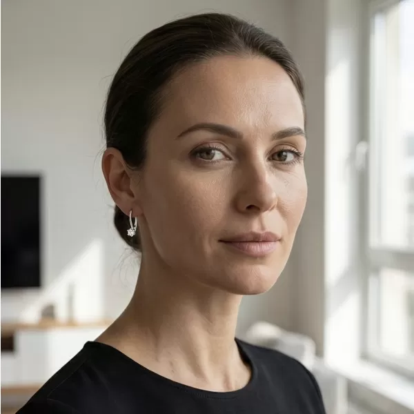 Dámske náušnice biele zlato 585/1000 prírodný diamant 0.310 ct G/SI visiace briliantové 10885-B-DIA