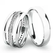 Set snubných prsteňov z bieleho zlata SP-61044-SET01