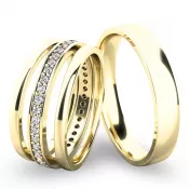 Set snubných prsteňov zo žltého zlata SP-61044-SET03
