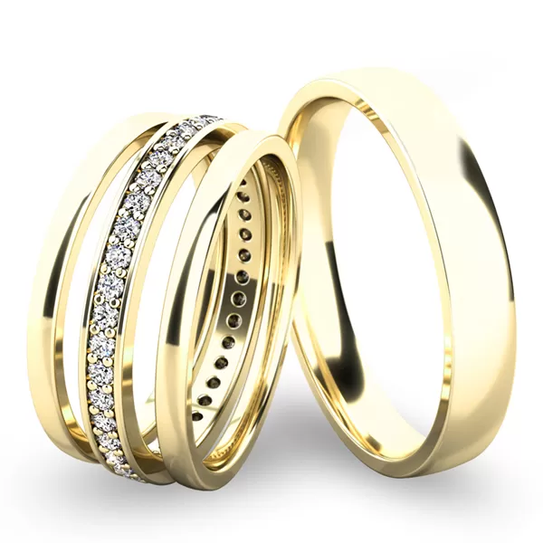 Set snubných prsteňov zo žltého zlata SP-61044-SET03