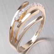 Zlatý prsteň so zirkónmi 2-316