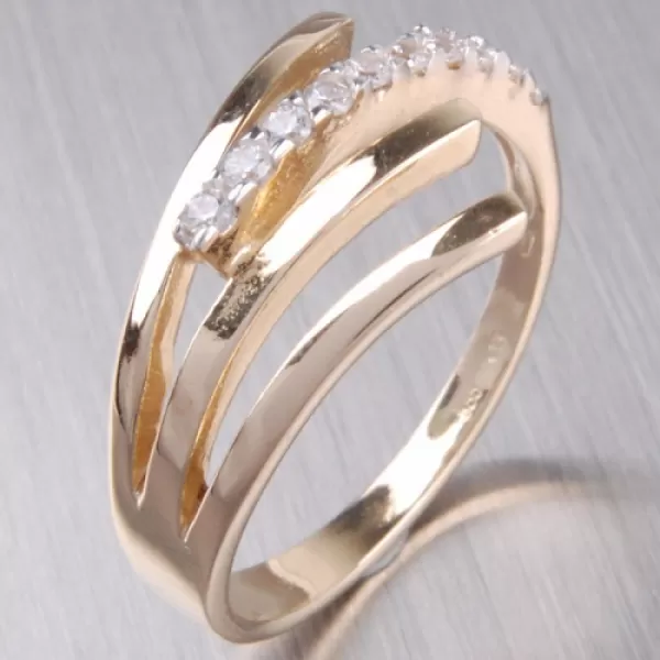 Zlatý prsteň so zirkónmi 2-316