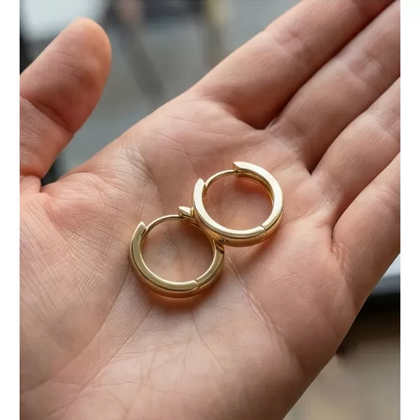 Dámske náušnice žlté zlato 585/1000 prírodný diamant 0,086 ct G/SI kruhy 10915-ZL-DIA