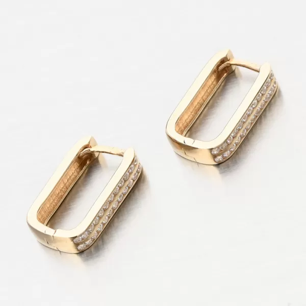 Zlaté štvorcové náušnice so zirkónmi PKL22-067