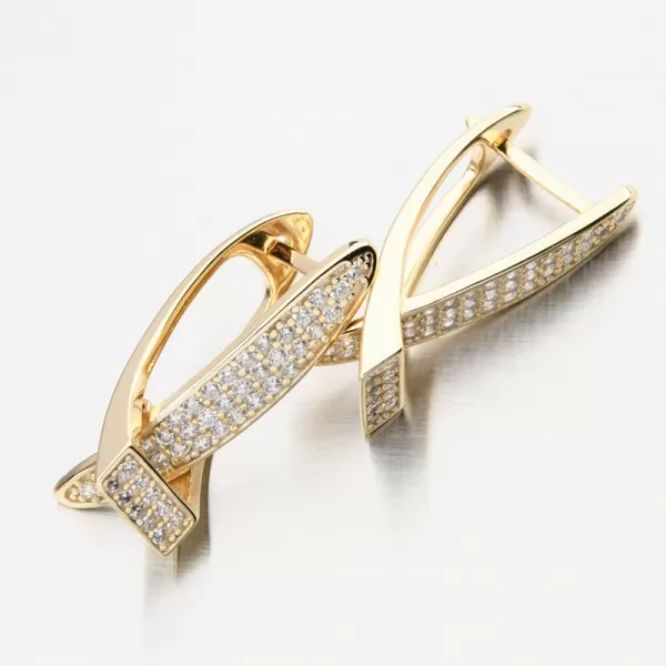 Zlákané strieborné náušnice so zirkónmi PKL-2257