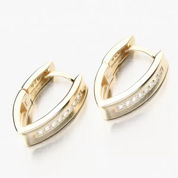 Zlákané strieborné náušnice so zirkónmi PKL-2254