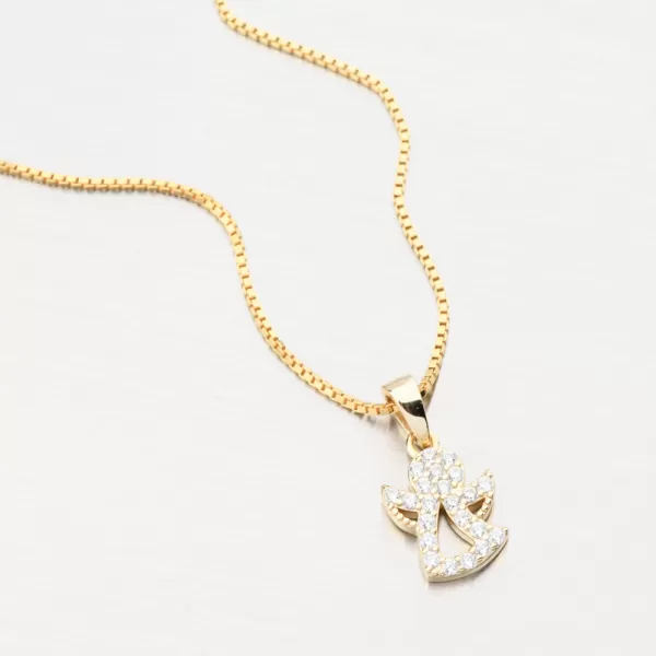 Strieborný prívesok Anjel s zirkónmi PKL-3151