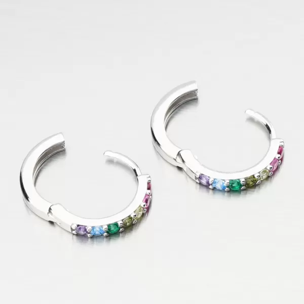 Strieborné kruhy s farebnými zirkónmi PKL-2233