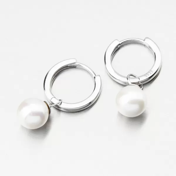 Strieborné kruhy s perlom PKL-2228