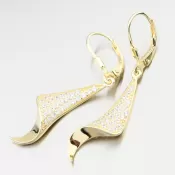 Zlákané čalúnenie strieborné náušnice so zirkónmi PKL-2225