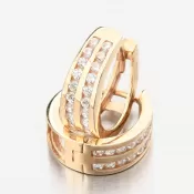 Zlaté náušnice kruhov so zirkónmi PKL22-071