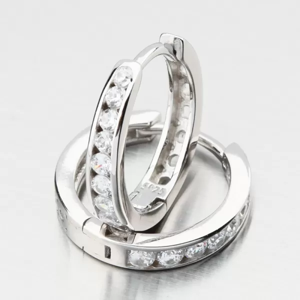 Strieborné kruhy 16 mm so zirkónmi PKL-2267