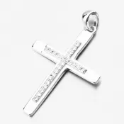 Strieborný príveskový kríž s zirkónmi PKL-3159