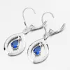 Čalúnenie strieborných náušníc so zafírmi a zirkónmi PKL-2255
