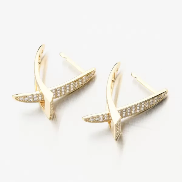 Zlákané strieborné náušnice so zirkónmi PKL-2257