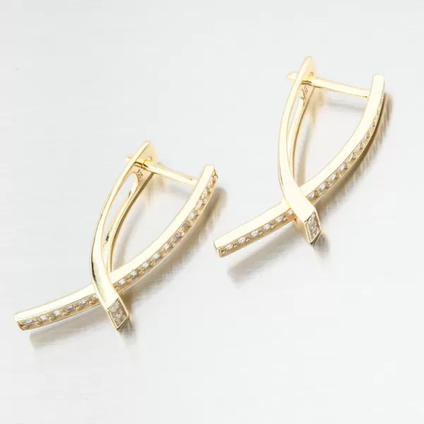 Zlákané strieborné náušnice so zirkónmi PKL-2239