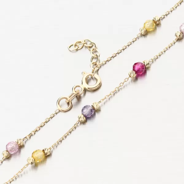 Zlatý náramok s farebnými zirkónmi PKL24-041