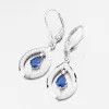 Čalúnenie strieborných náušníc so zafírmi a zirkónmi PKL-2255