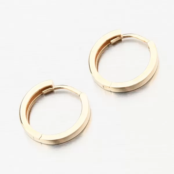 Dámske náušnice žlté zlato 585 kruhov 14 mm PKL22-055