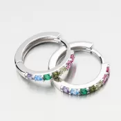 Strieborné kruhy s farebnými zirkónmi PKL-2233