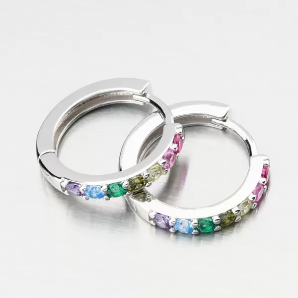 Strieborné kruhy s farebnými zirkónmi PKL-2233