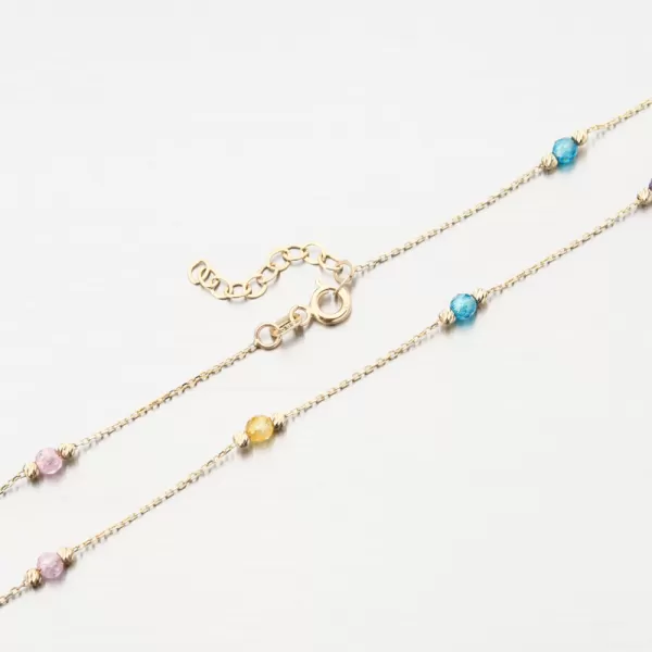 Zlatý náhrdelník s farebnými zirkónmi PKL25-007