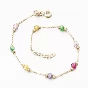 Zlatý náramok s farebnými zirkónmi PKL24-041