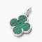 Strieborný prívesok Malachit štvorlístok Clover PKL-3150