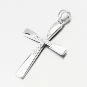 Strieborný príveskový kríž s zirkónmi PKL-3156
