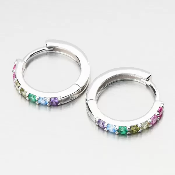 Strieborné kruhy s farebnými zirkónmi PKL-2233